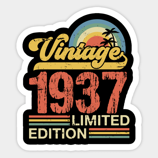 Retro vintage 1937 limited edition Sticker by Crafty Pirate 